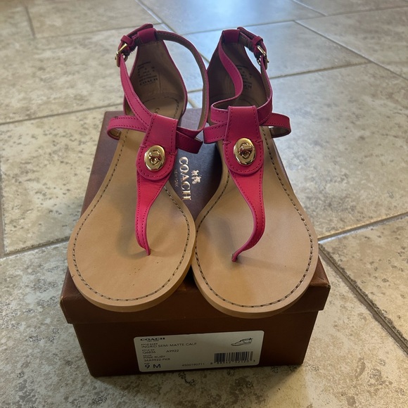 Coach Pink Ruby Ingrid Sandals - Picture 1 of 4